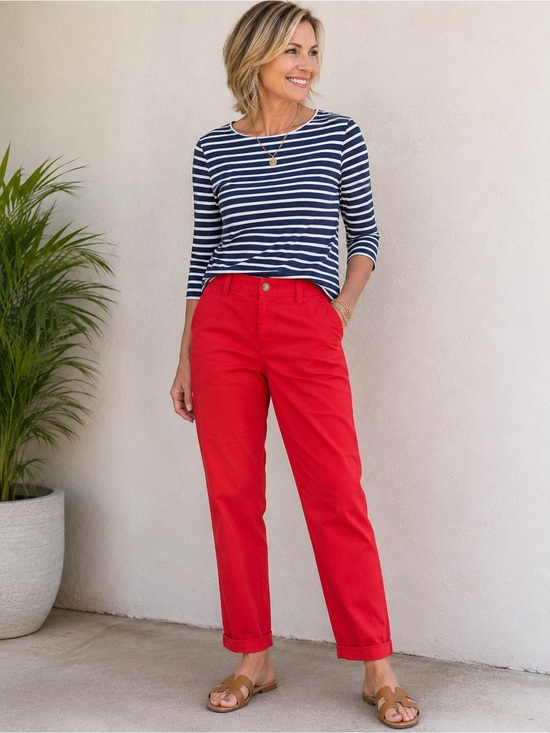 Liz Claiborne Pants - Liz Claiborne Corral Straight Leg Chino Pants Women’s Casual Cotton Trousers 6
